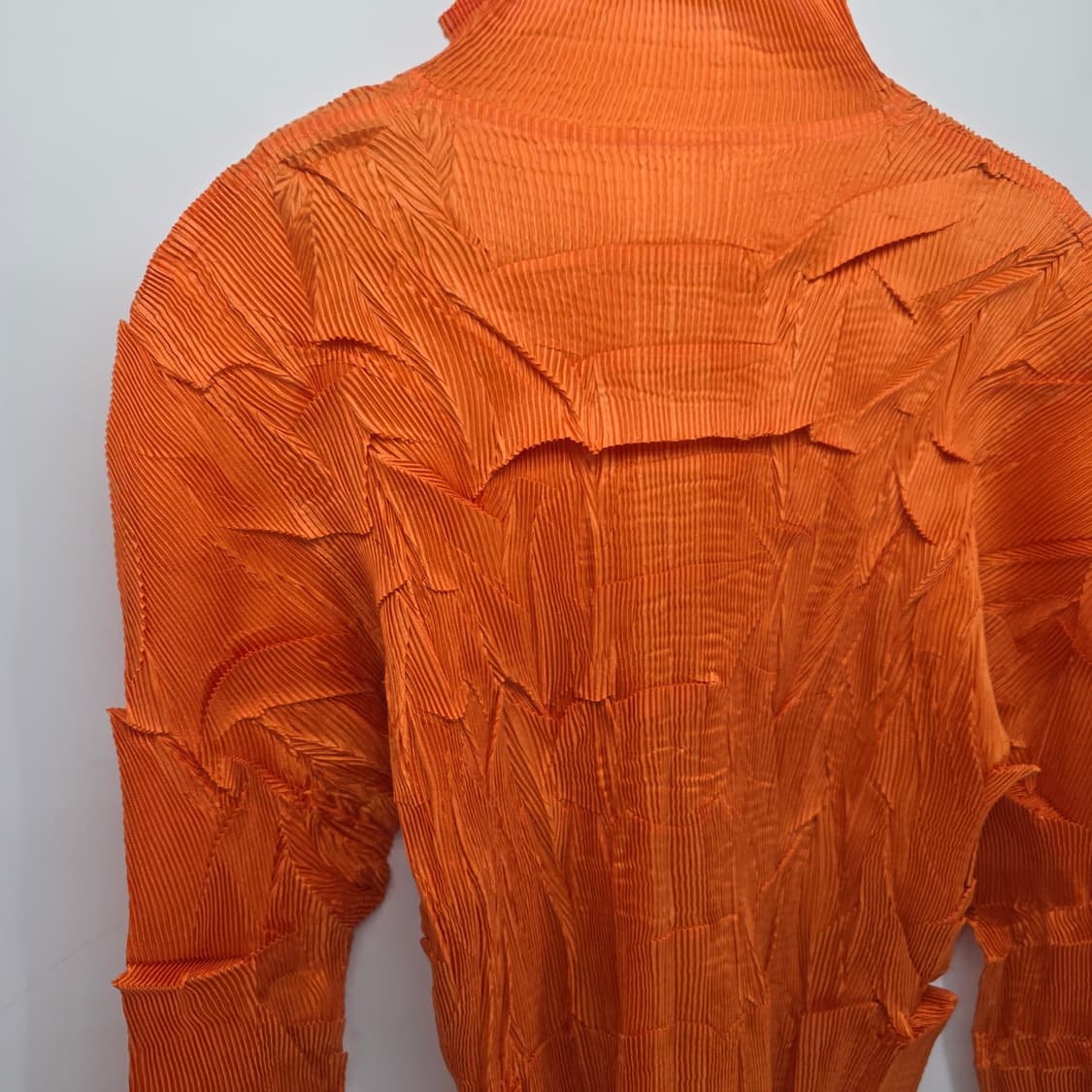 유니크 플리츠 텍스처 오렌지 셔츠 블라우스 상품이미지8