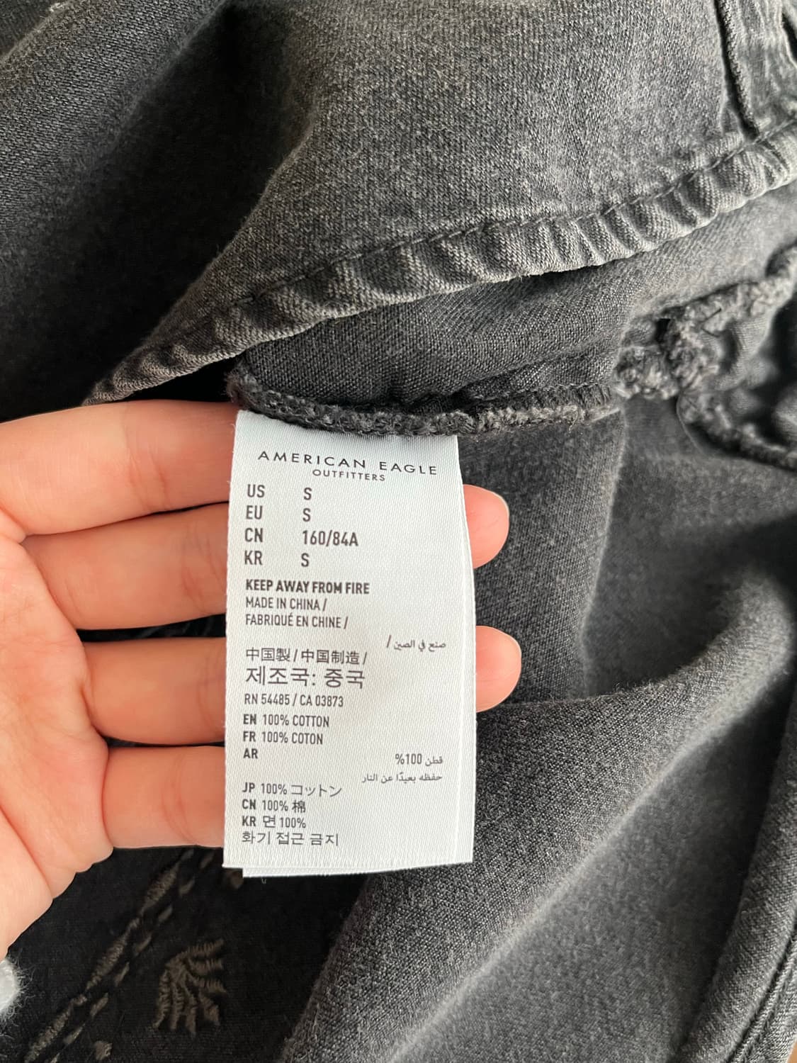 S) 아메리칸이글 자수 데님 셔츠 흑청 상품이미지5