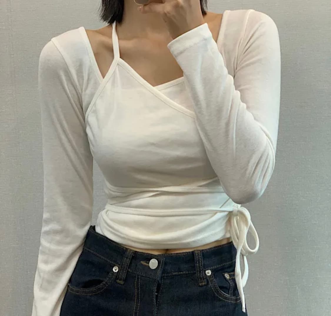 빈티지 크로스 딱붙슬리브 상품이미지1