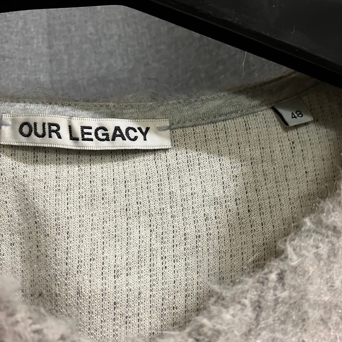 [48] 아워레가시 더블락 스웨터 알파카 그레이 브이넥 상품이미지4