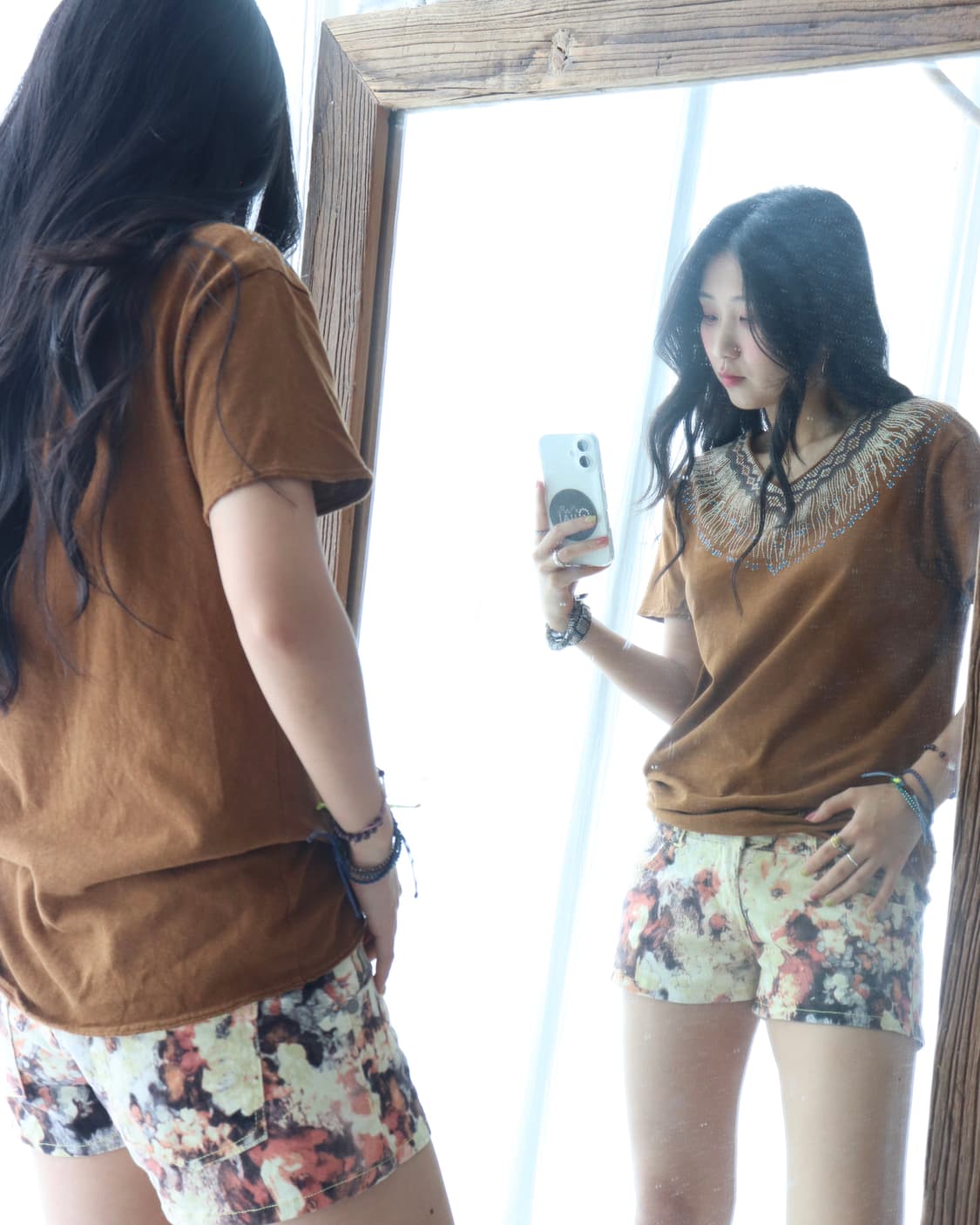 [Kapital] Beads V-Neck T-Shirt (Brown) 상품이미지7