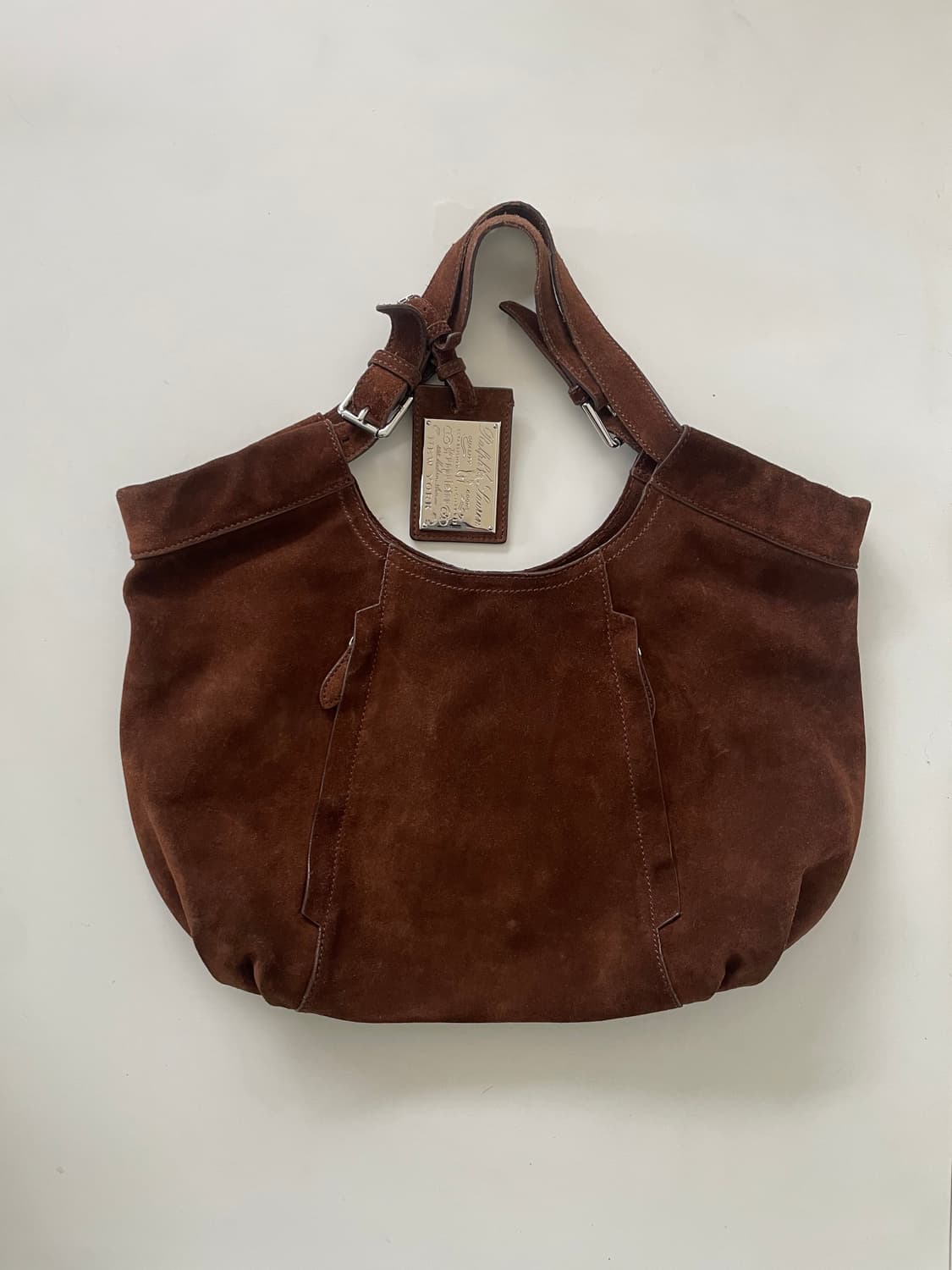 Ralph Lauren Brown Suede Hobo Tote Bag 상품이미지1