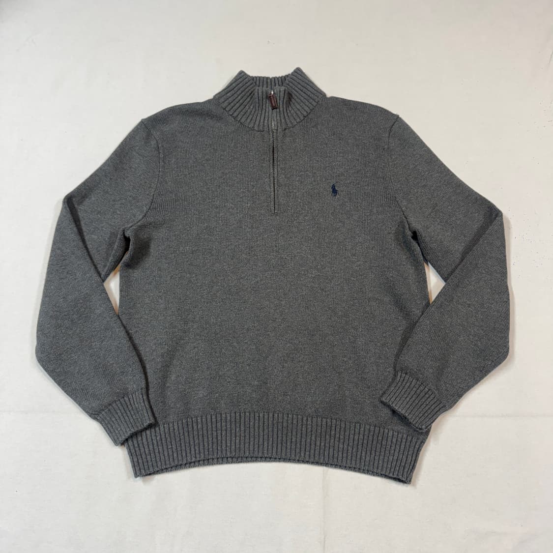 L) 폴로 랄프로렌 반집업 풀오버 헤비코튼 니트 그레이 상품이미지1