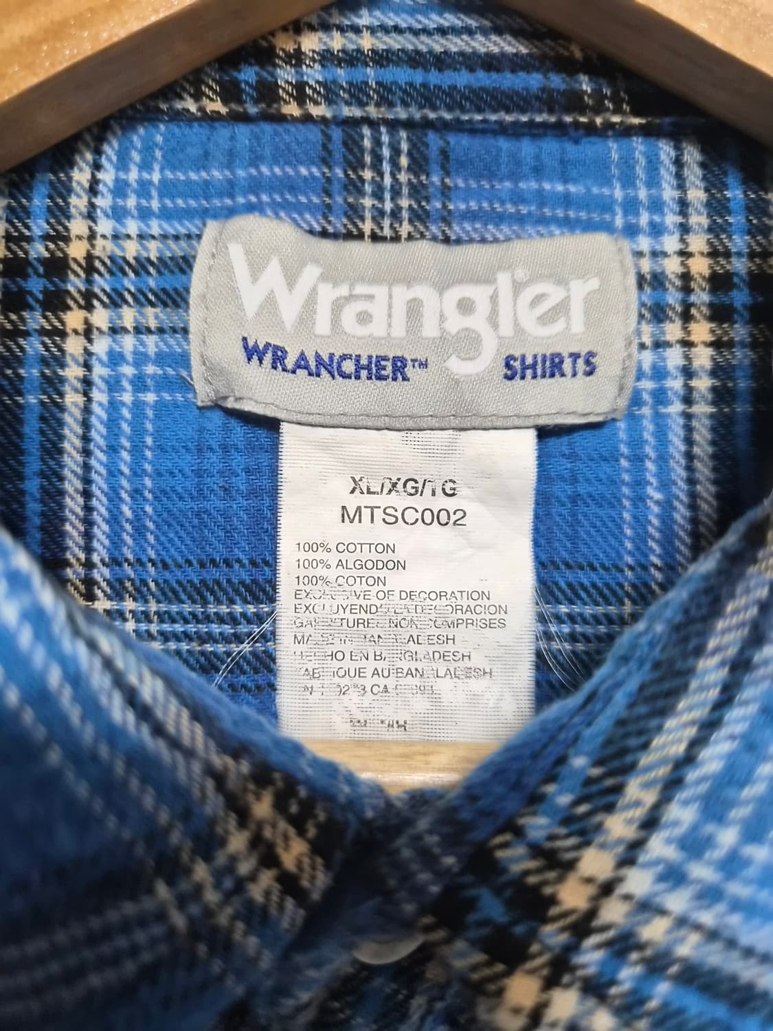 랭글러Wrangler 체크 웨스턴 플란넬 셔츠 XL사이즈 - S320 상품이미지4