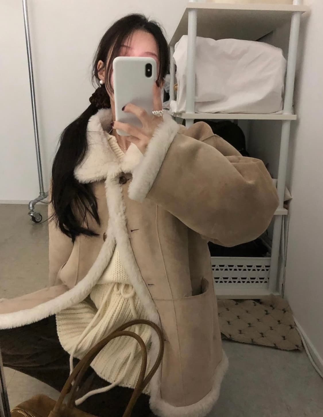 (새상품)유인어스 퓨로 리버시블 무스탕 상품이미지3