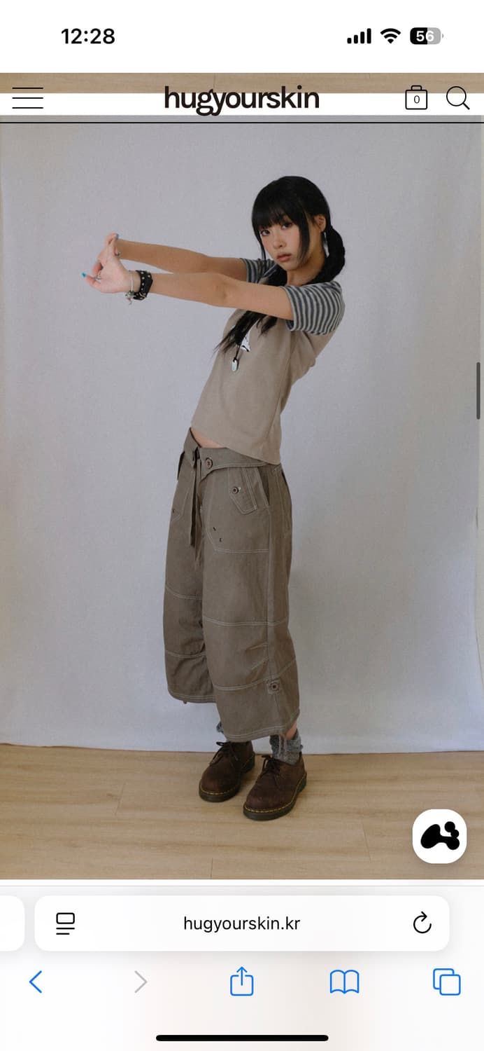 Star strap capri pants (Brown) 상품이미지3