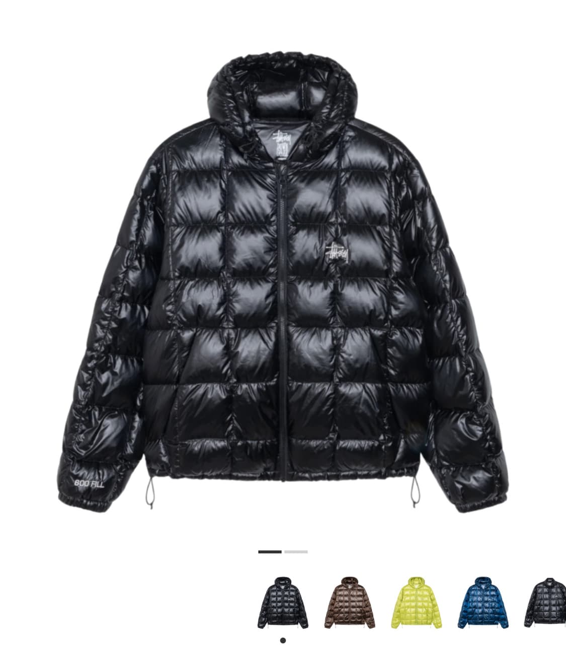 m사이즈 스투시 미드웨이트 푸퍼 퍼퍼 유광블랙 상품이미지4