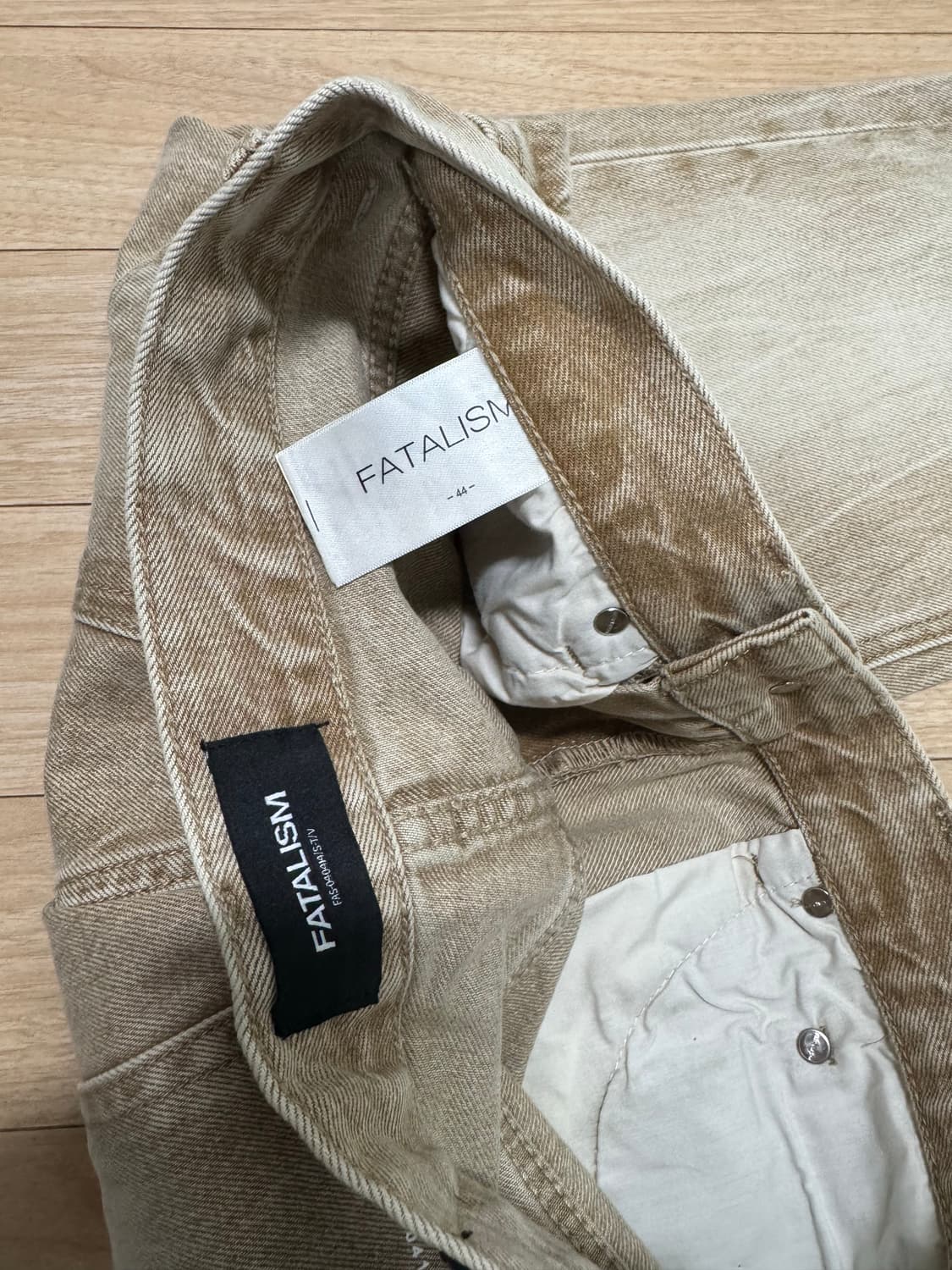 페이탈리즘 베이지 플레어 부츠컷진 44 29 상품이미지5