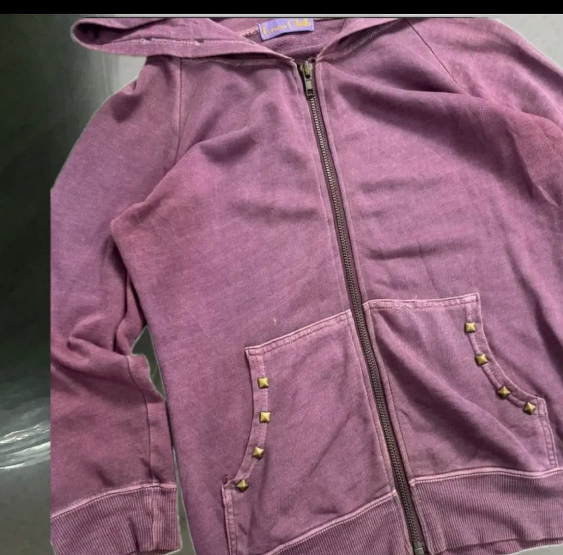 y2k 핑크 스터드 후집 후드집업 상품이미지3