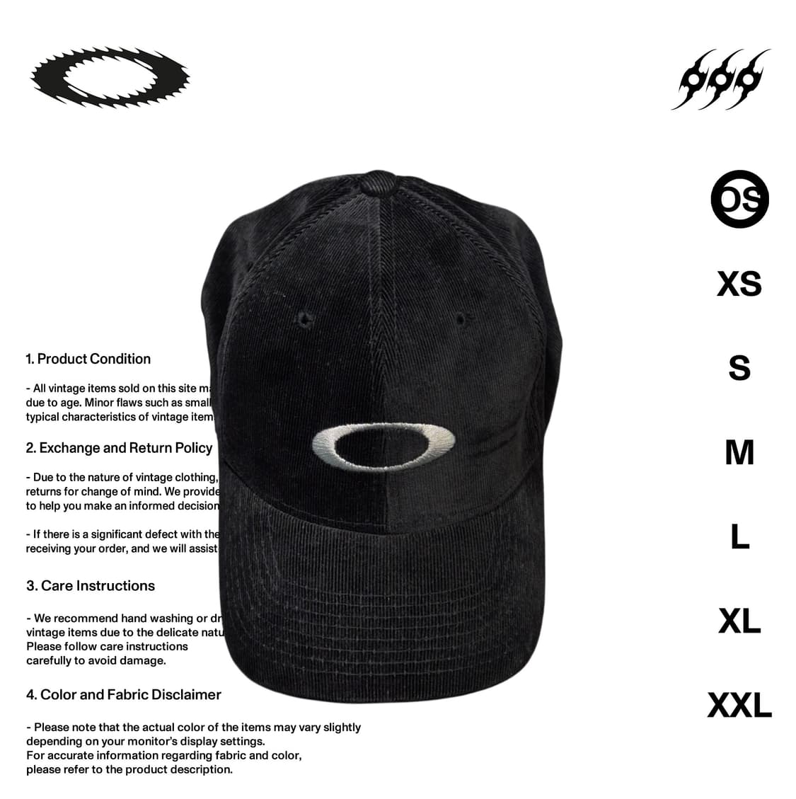 오클리 소프트웨어 00s 코듀로이 L-XL 사이즈 볼캡 상품이미지1