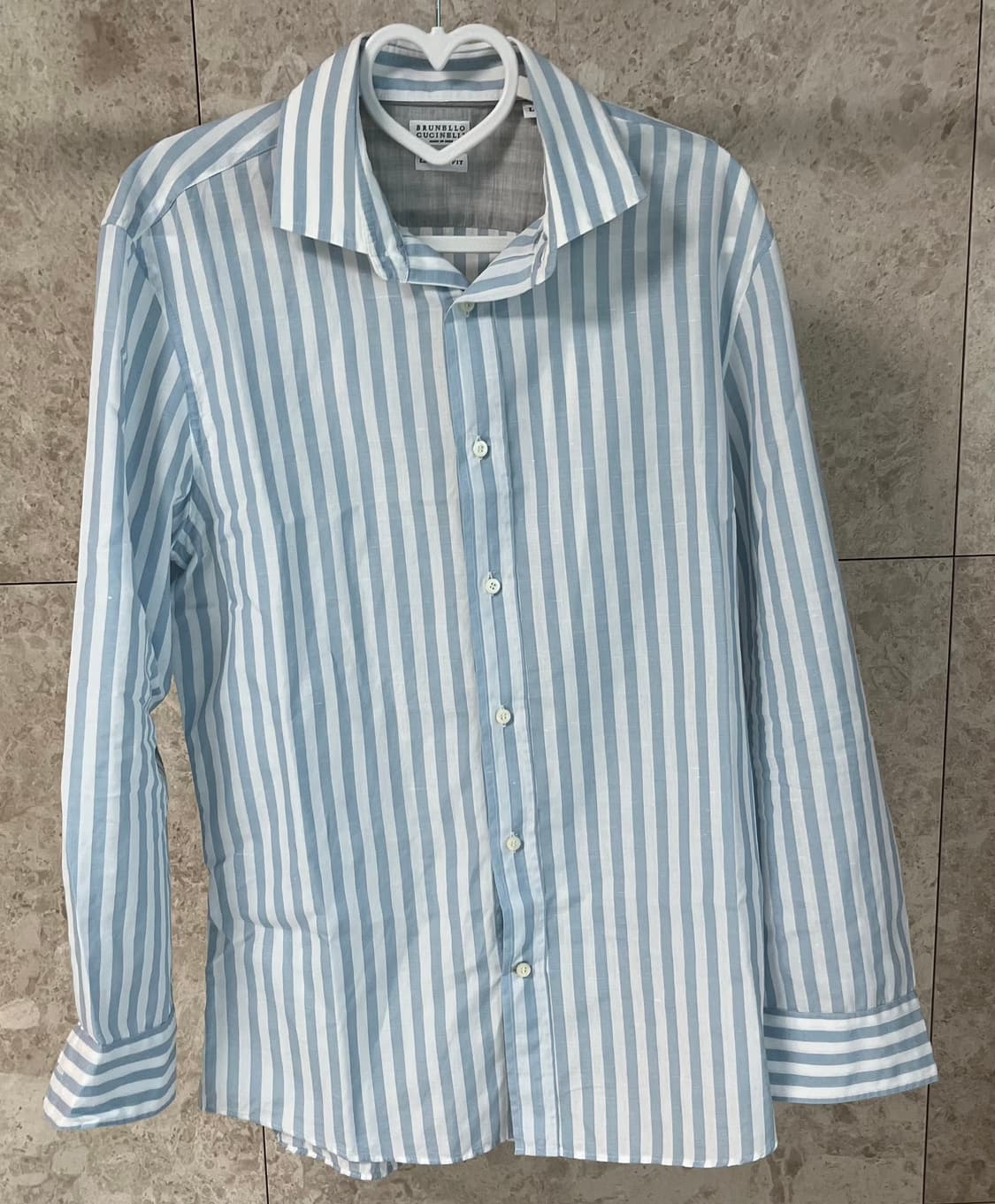 브루넬로 쿠치넬리 스트라이프 셔츠 L 정품 상품이미지3