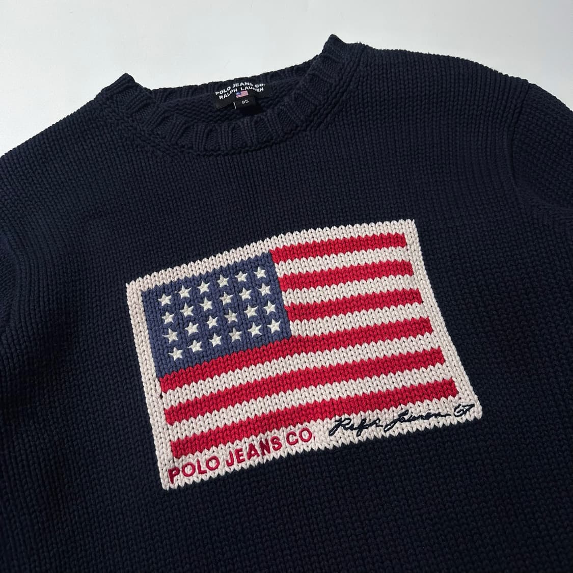 폴로 진스 컴퍼니 랄프로렌 성조기 라운드 니트 네이비 상품이미지3