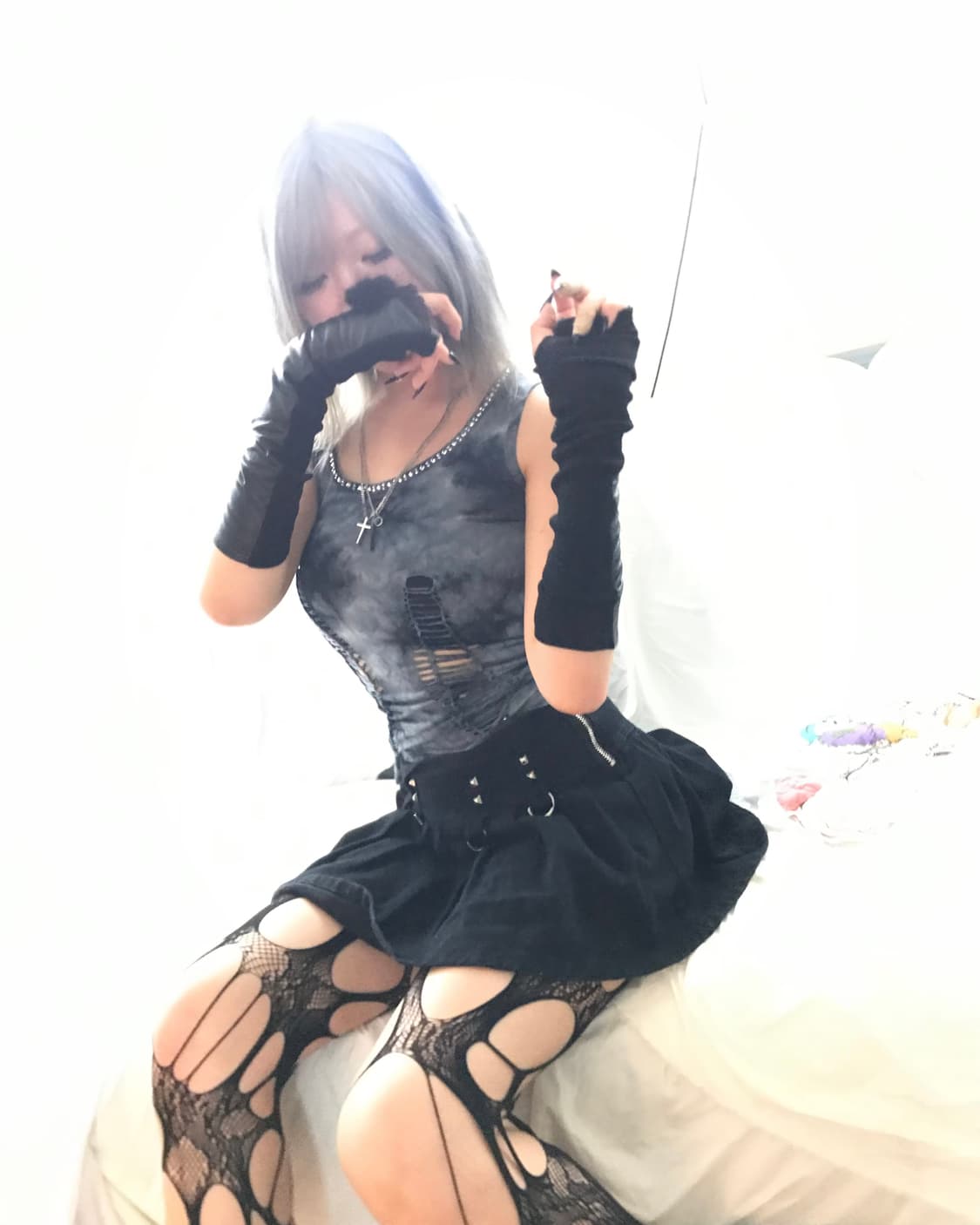 Tie-dye punk top+skirt set 🎸 상품이미지9