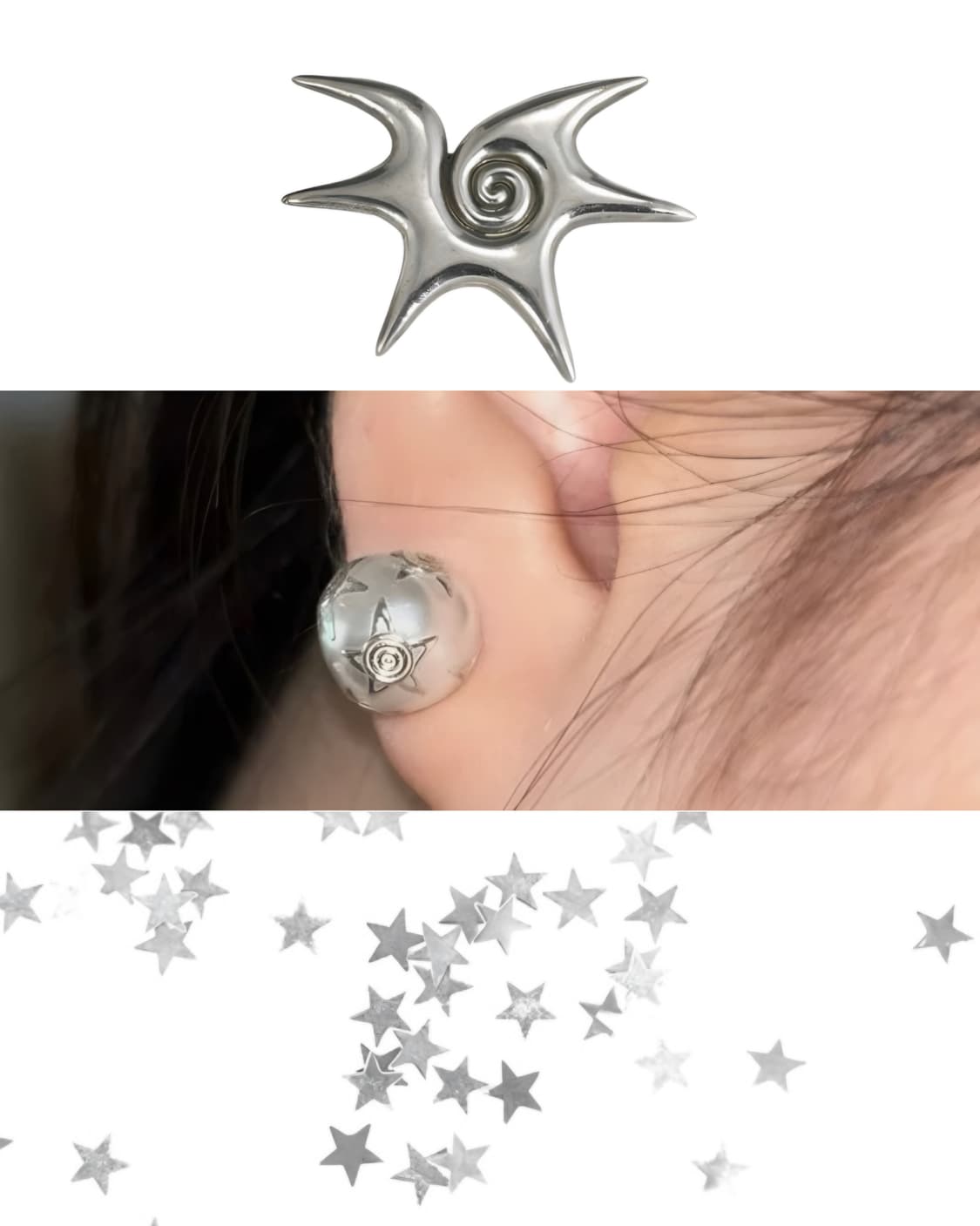Star bangle pearl earing 상품이미지1