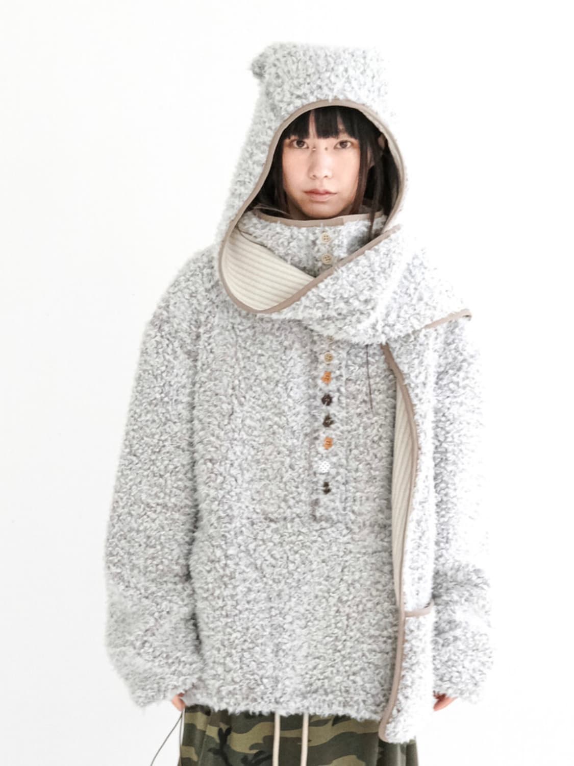 샵페어리 후드머플러 브라운 상품이미지1