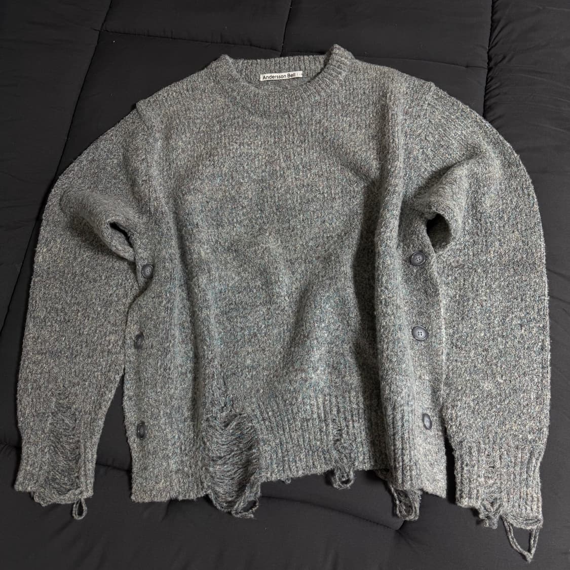 L) 앤더슨벨 데미지 크루넥 스웨터(니트) 상품이미지2