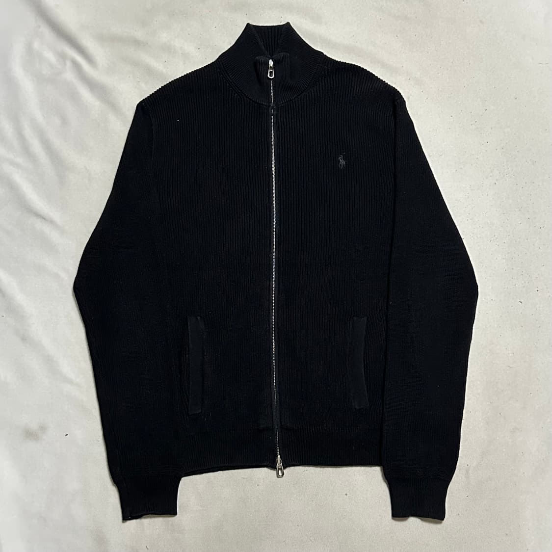 XL 폴로랄프로렌 블랙 포니 코튼 니트 집업 상품이미지2