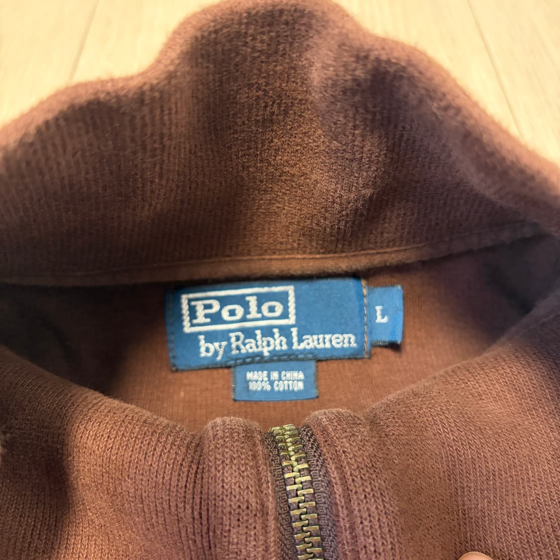 폴로 랄프로렌 초코브라운 반집업 니트 집업 상품이미지3