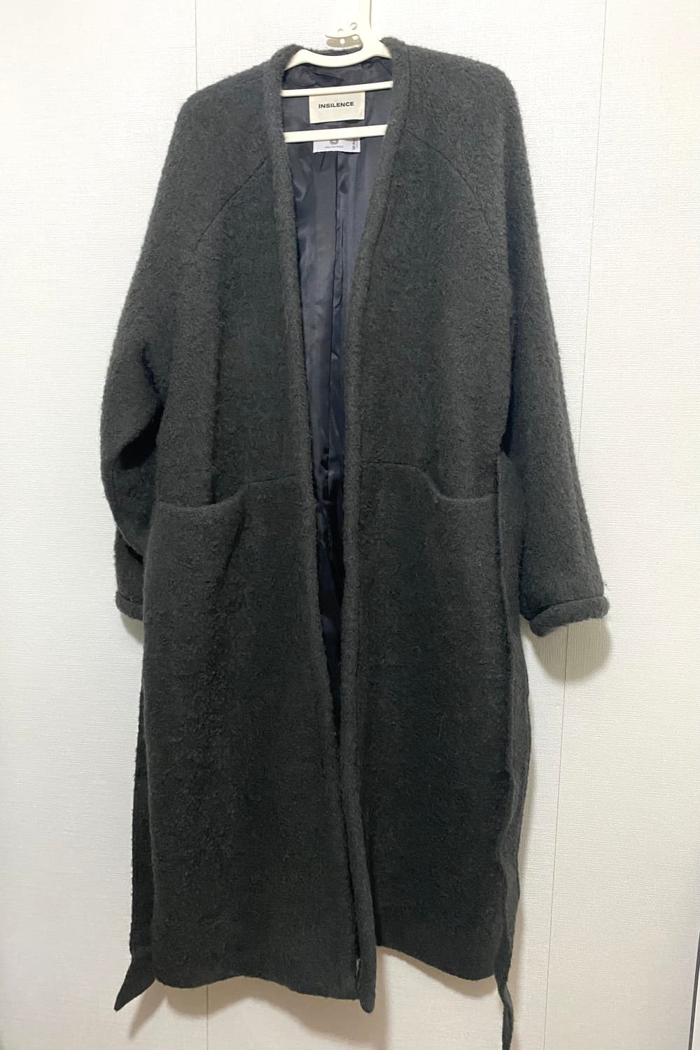 인사일런스 우먼 칼라리스 알파카 로브 코트 (그레이) 상품이미지6
