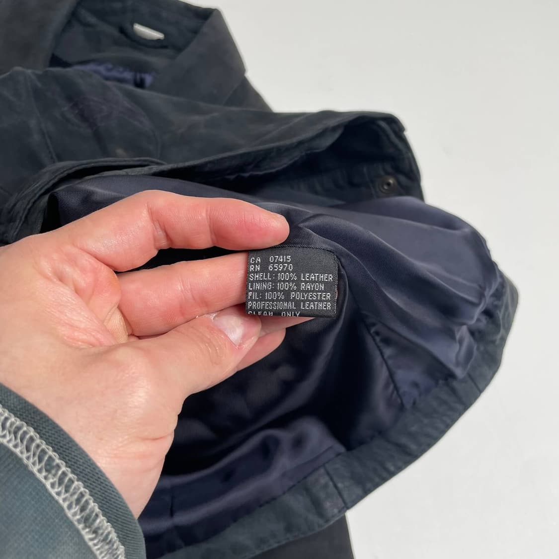 Robert comstock 스티치 링 레더 봄버 상품이미지7