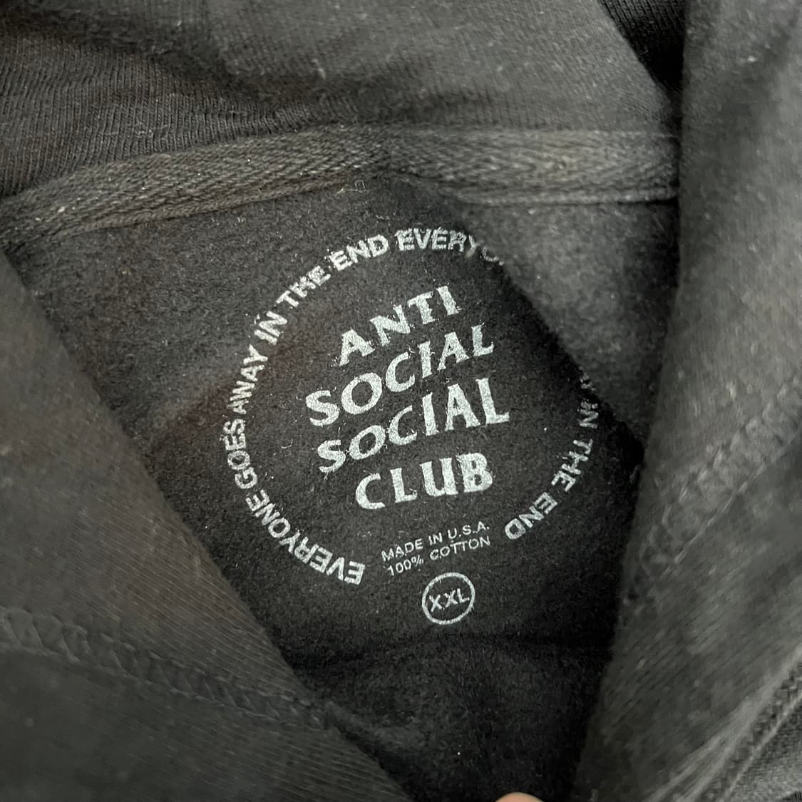 안티소셜소셜클럽 프린티드 블랙 후드티 상품이미지4