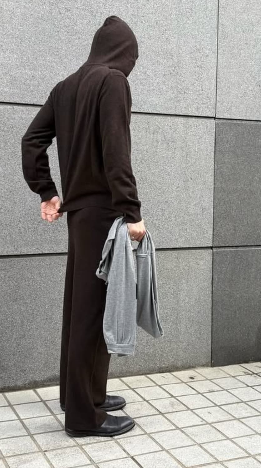 머듈 니트 후디 브라운 2사이즈 상품이미지1