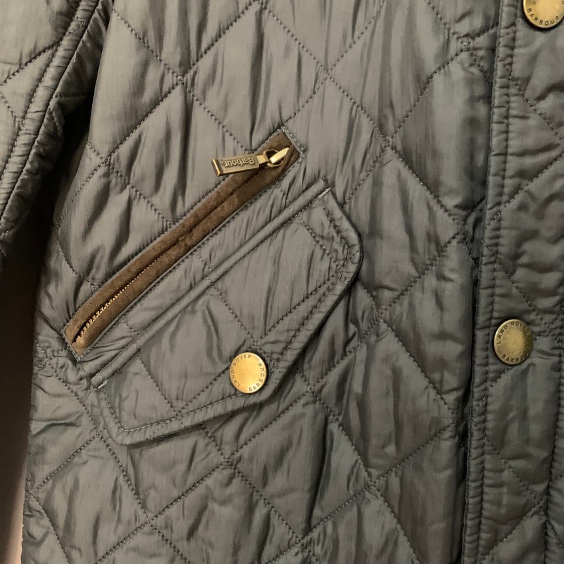 S BARBOUR 바버 X 랜드로버 네이비 퀼팅 패딩 자켓 상품이미지5