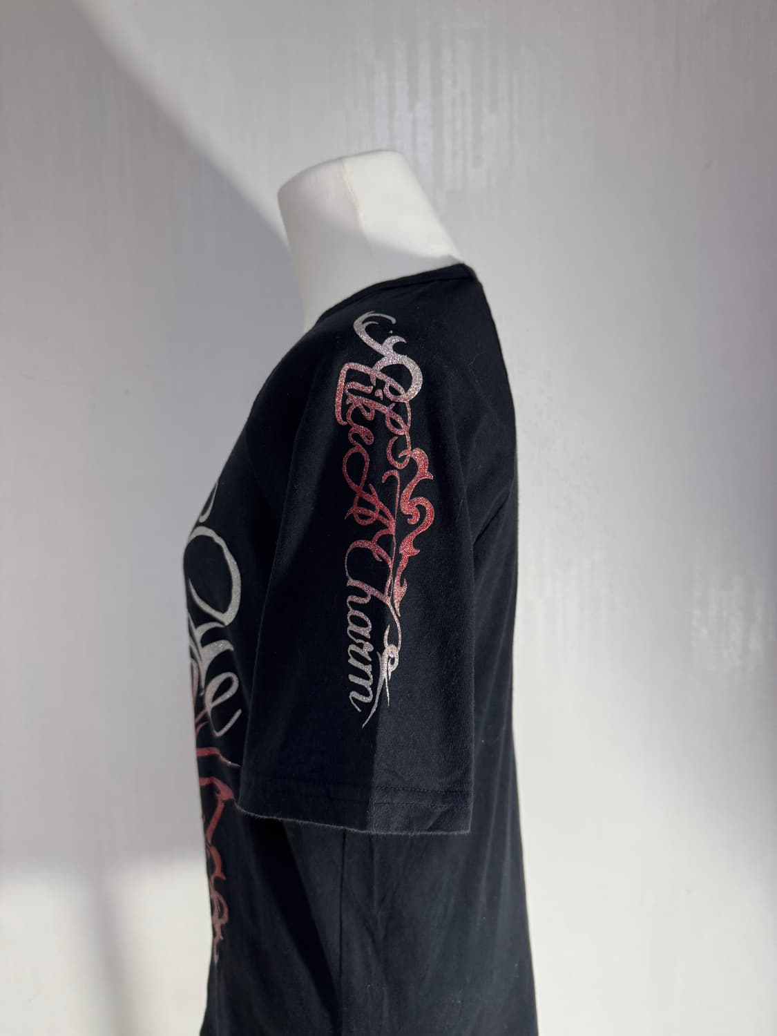 시멘틱 디자인 레터링 크로스 티셔츠 y2k 펑크 상품이미지5