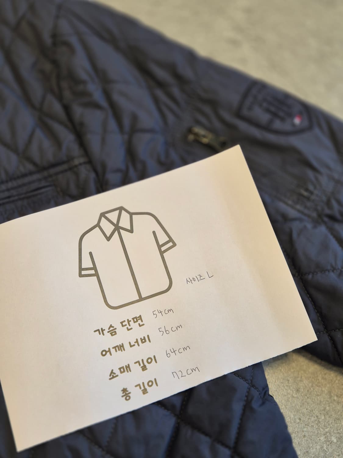 타미힐피거 남자 네이비 경량패딩 판매합니다 상품이미지6