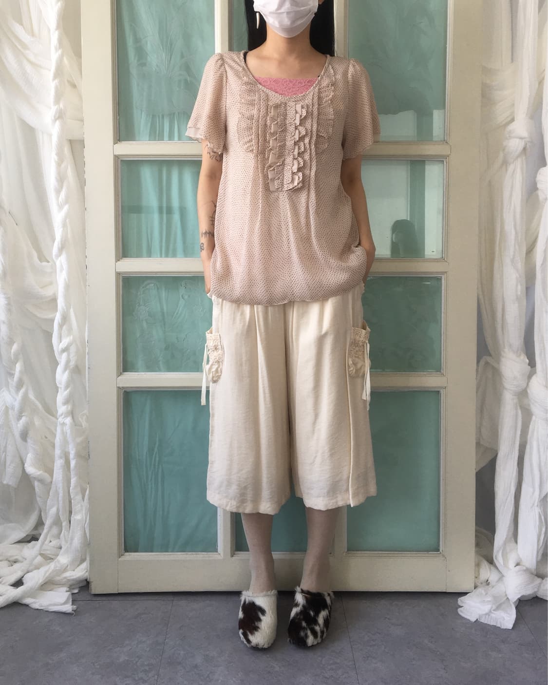 Dot pattern frill blouse 상품이미지6