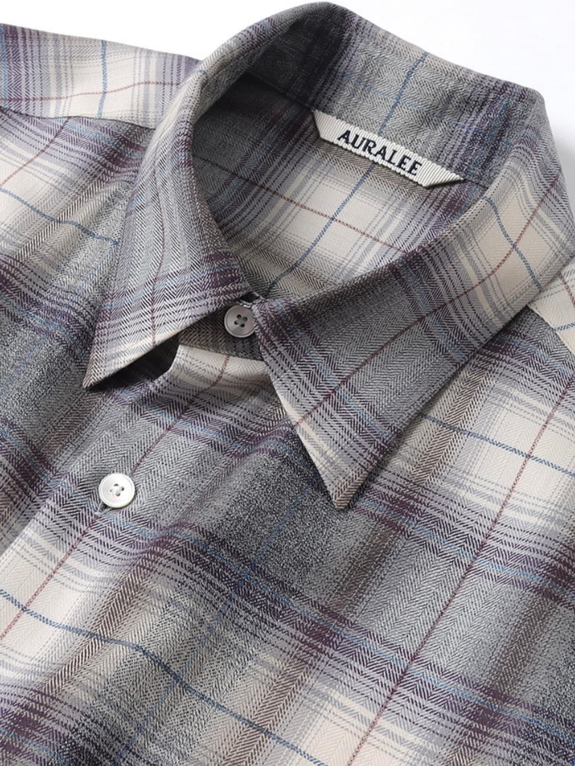 오라리 23aw 체크 셔츠 그레이 상품이미지3