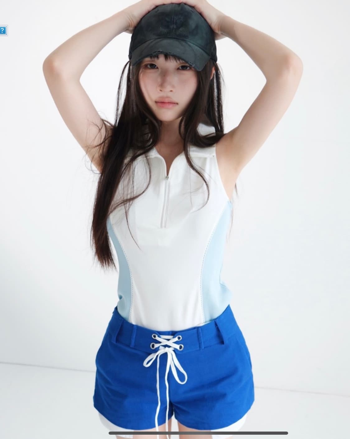 오스하이 집업 슬리브리스 스카이블루 상품이미지1