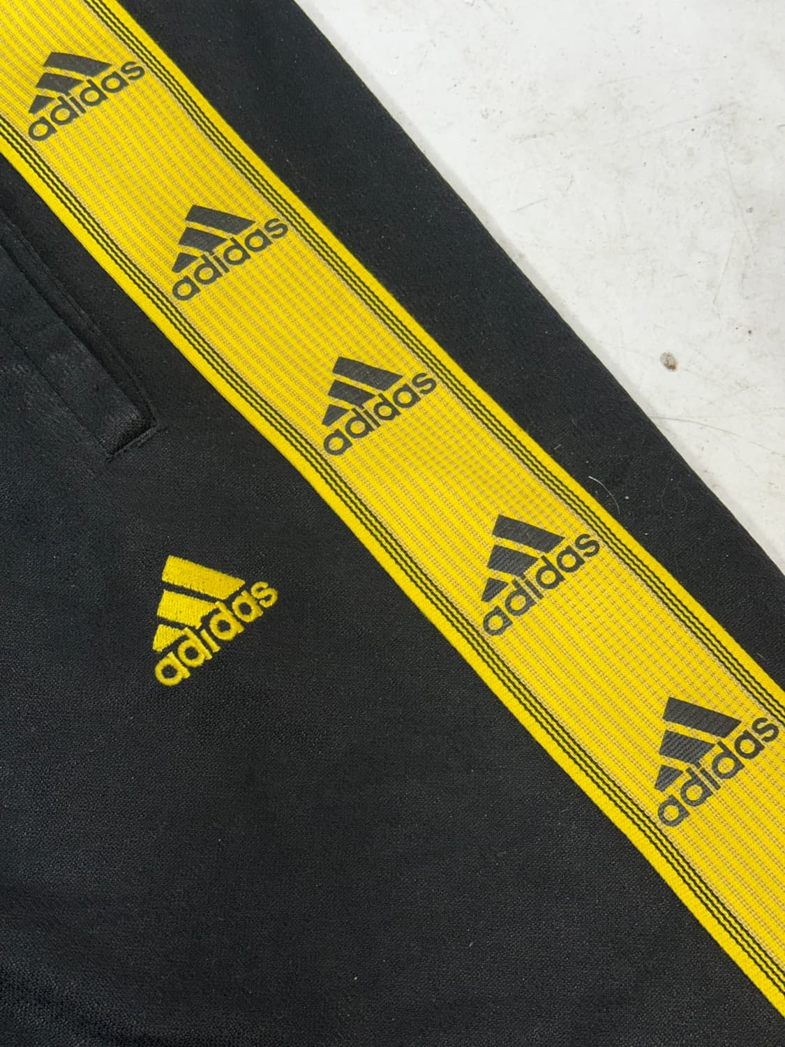 아디다스 블랙 옐로우 사이드 라인 추리닝 바지 트레이닝 팬츠 L 상품이미지6