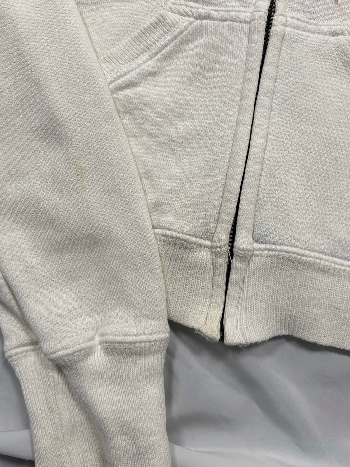 Vintage White Skull Graphic Hood Zip-Up 상품이미지6