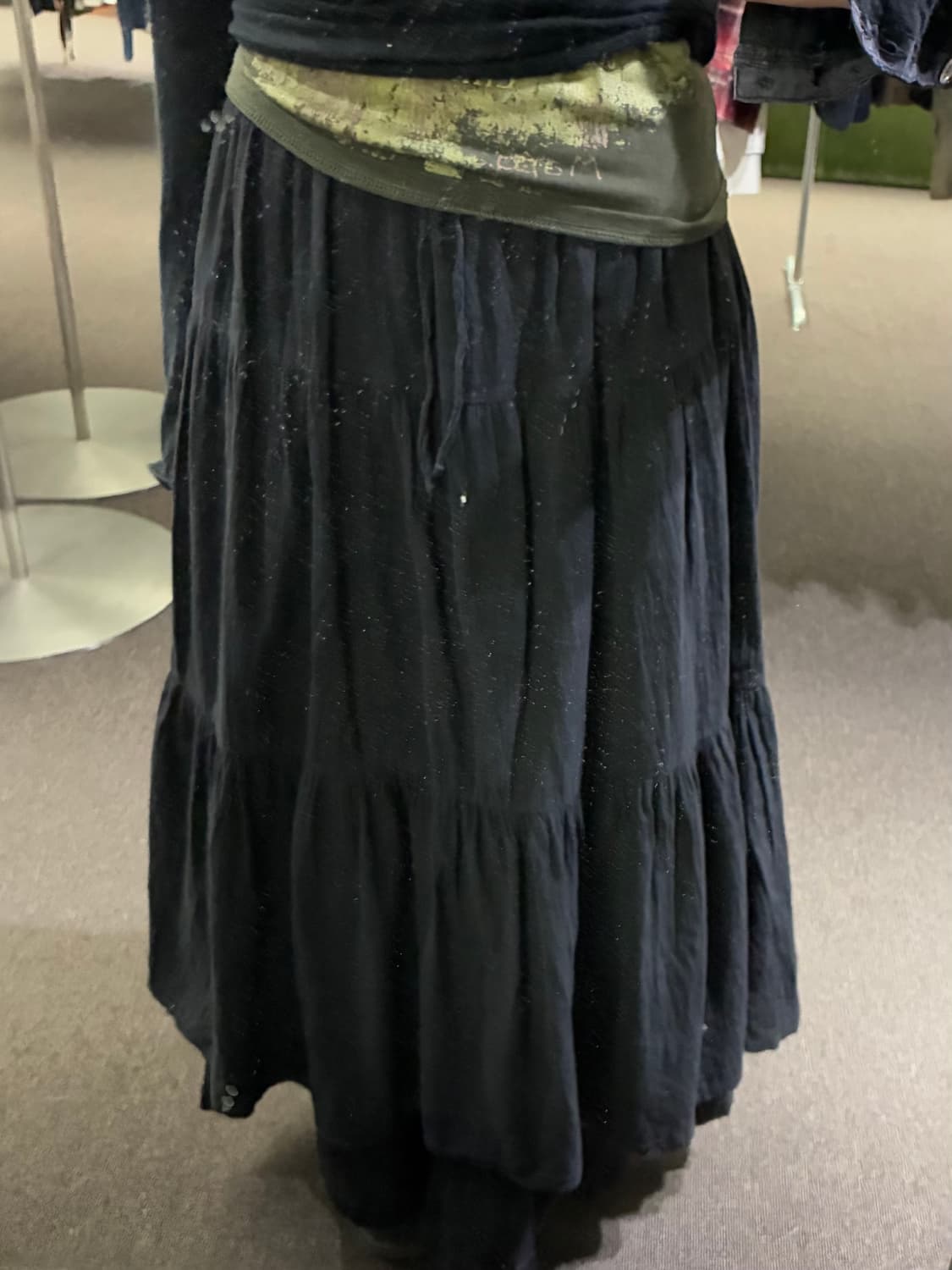 OS)Japanese vintage 여성 티어드 롱 스커트 상품이미지1