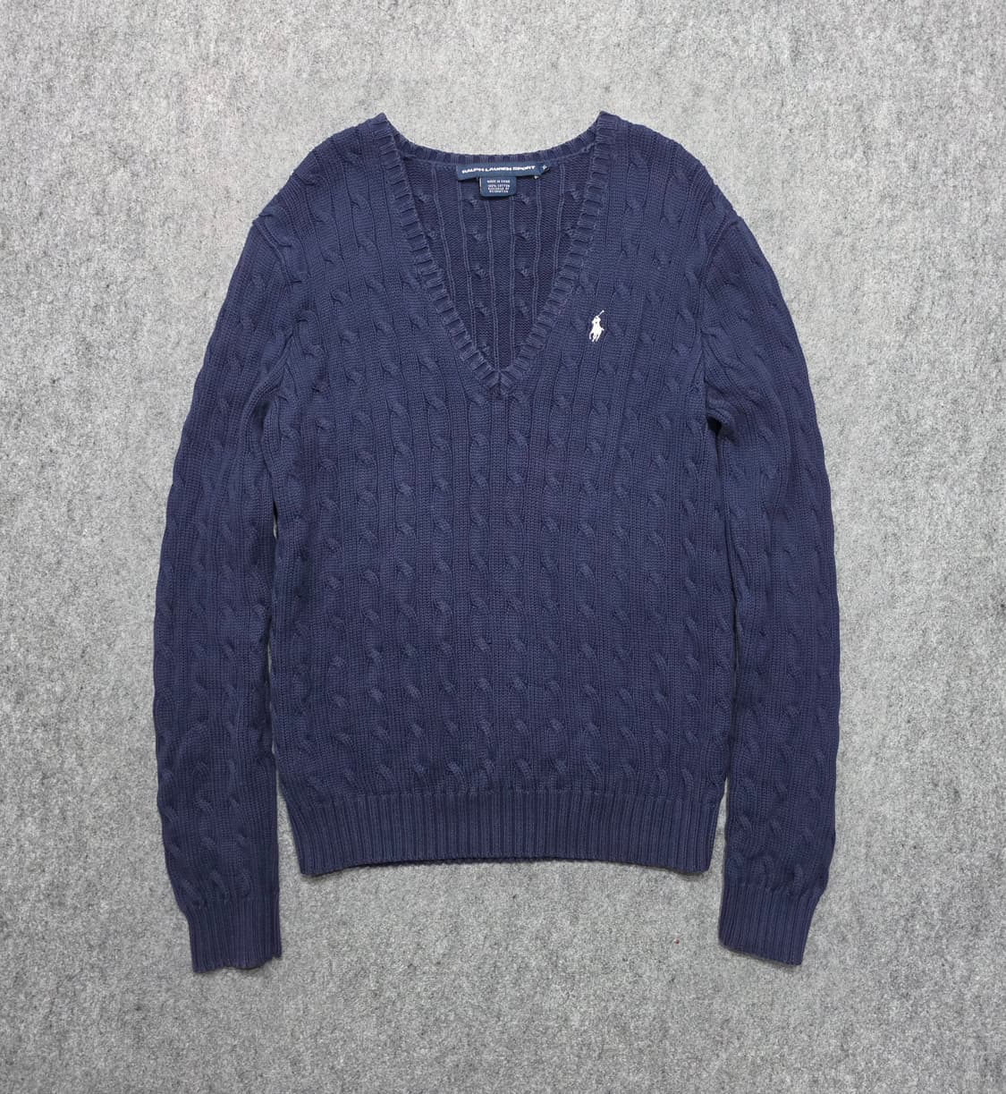 폴로 랄프로렌 스포츠 케이블 꽈배기 브이넥 니트 XL 상품이미지1