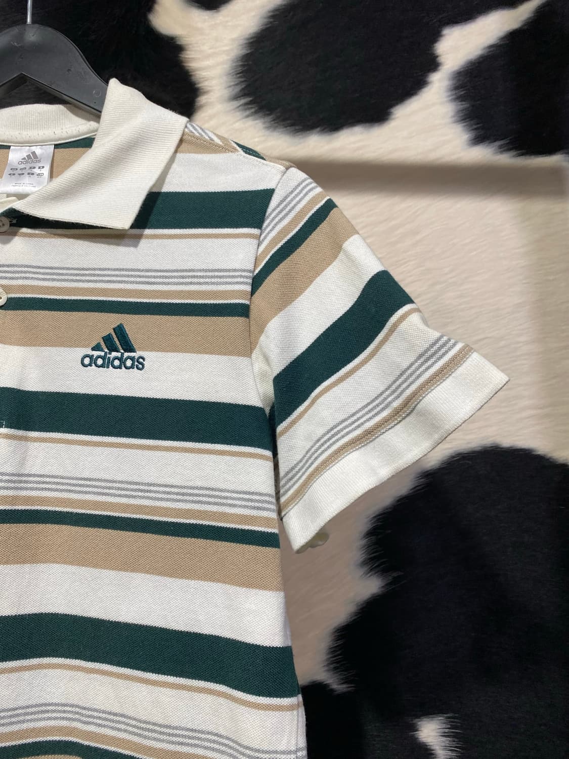 Adidas 그린 스트라이프 폴로 반팔 티셔츠 상품이미지3