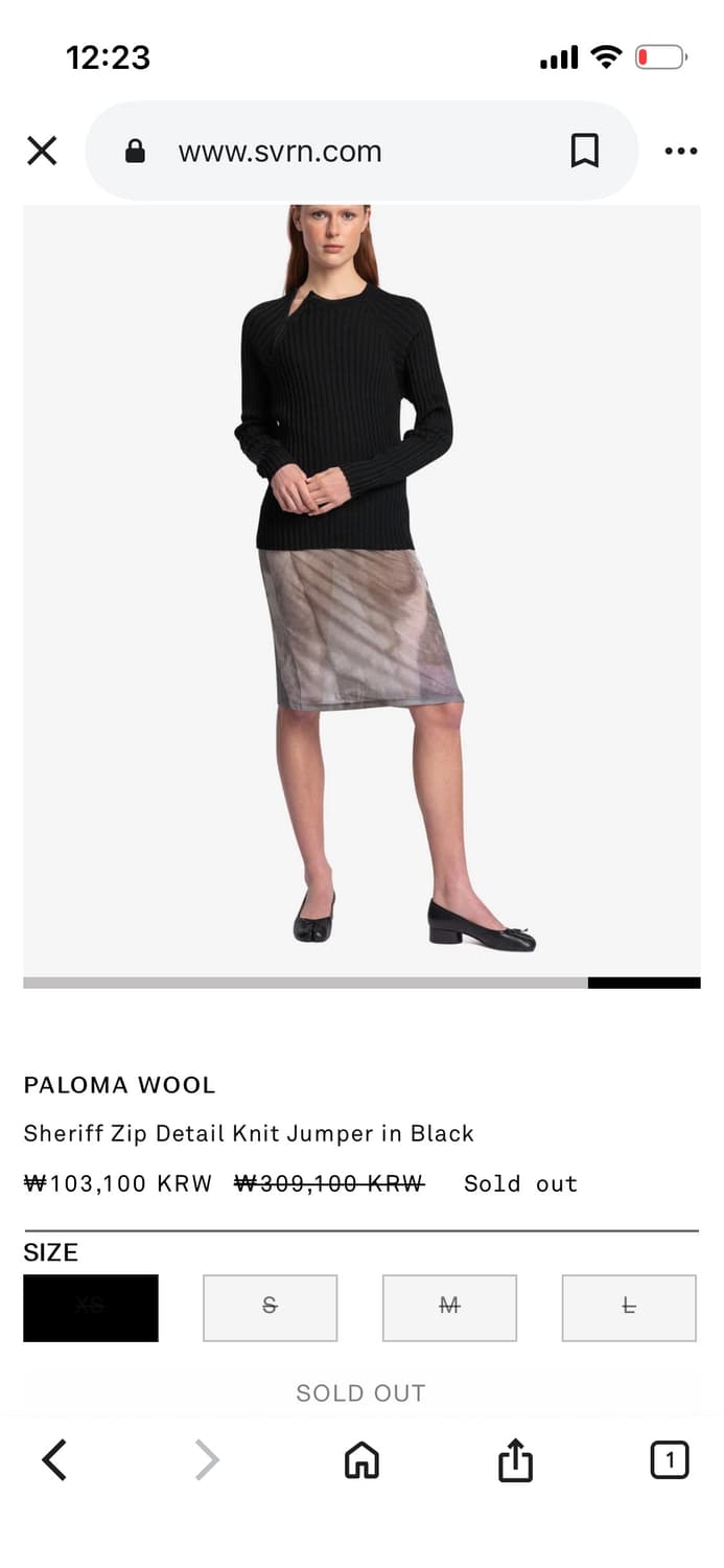 *가격조정X/판매중단예정* 팔로마울 Zip 니트 블랙 상품이미지7