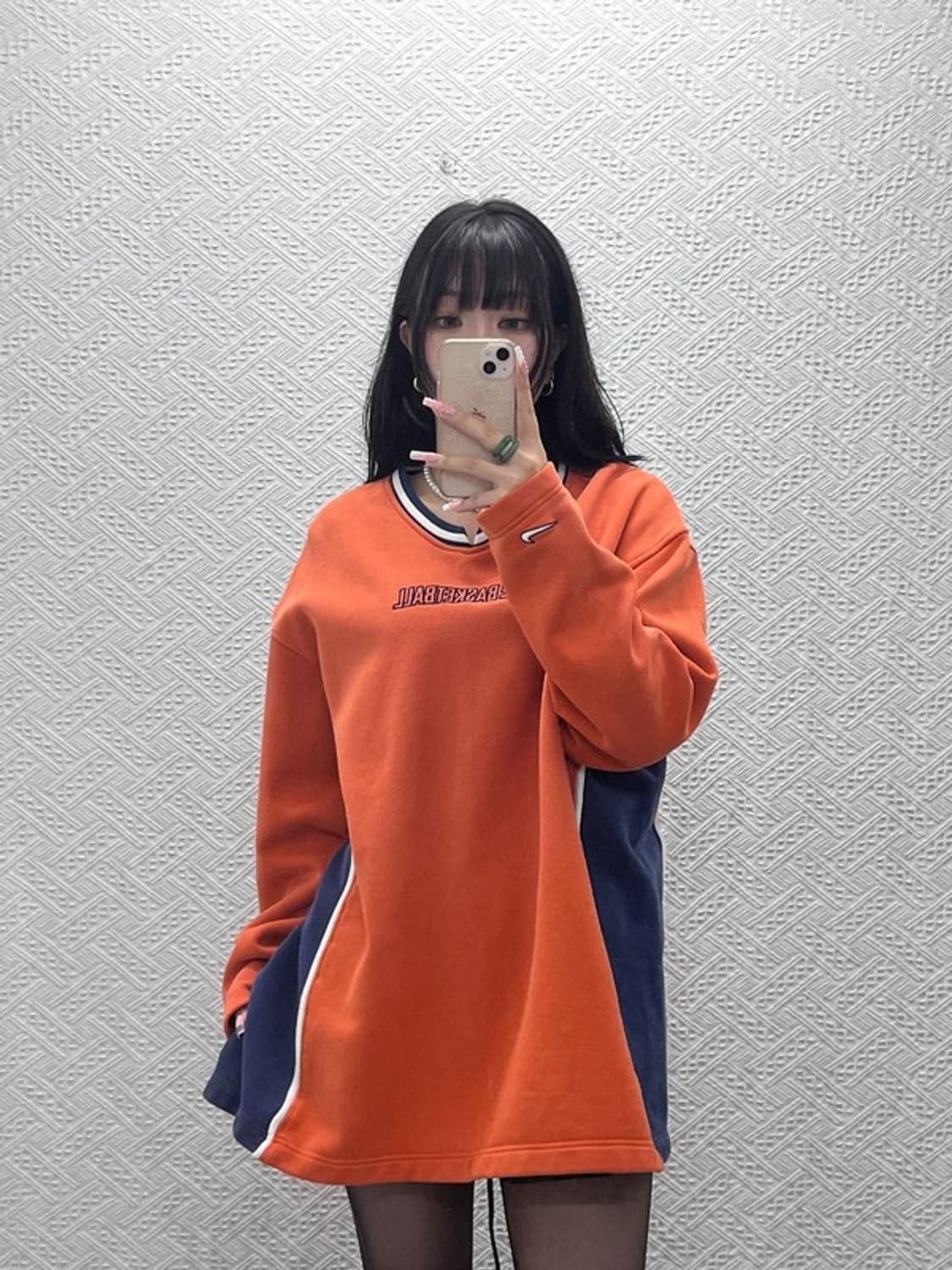 나이키 올드스쿨 레트로 90's 베스킷볼 오렌지 맨투맨 XL C12555 상품이미지2