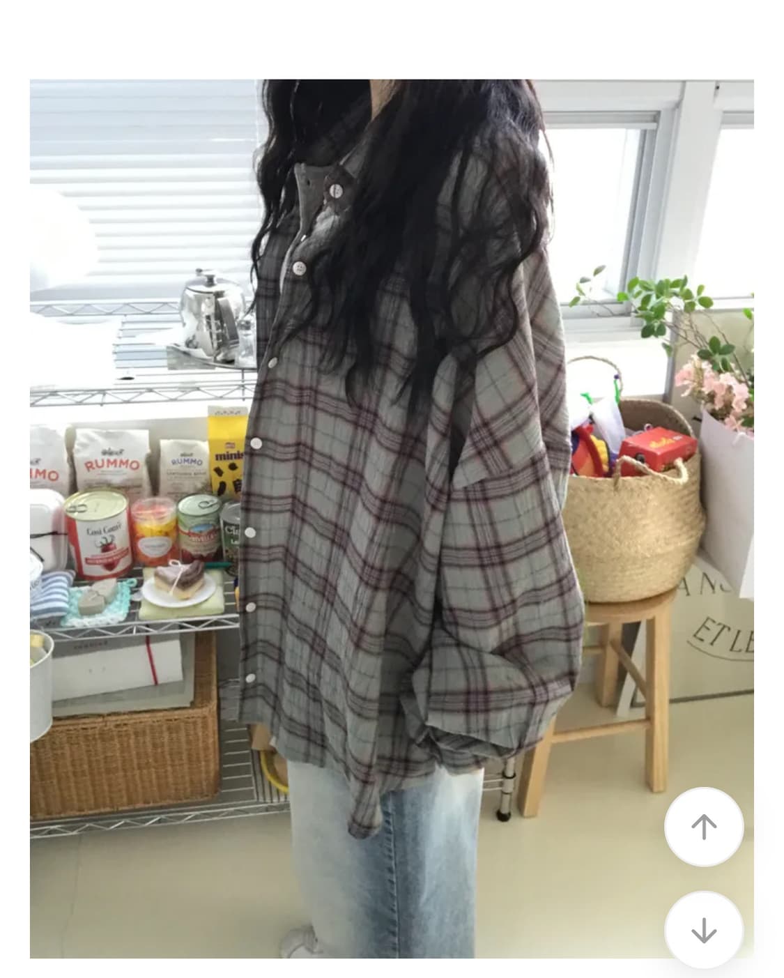 사쿠라프로젝트 루즈 핏 체크 셔츠 상품이미지2