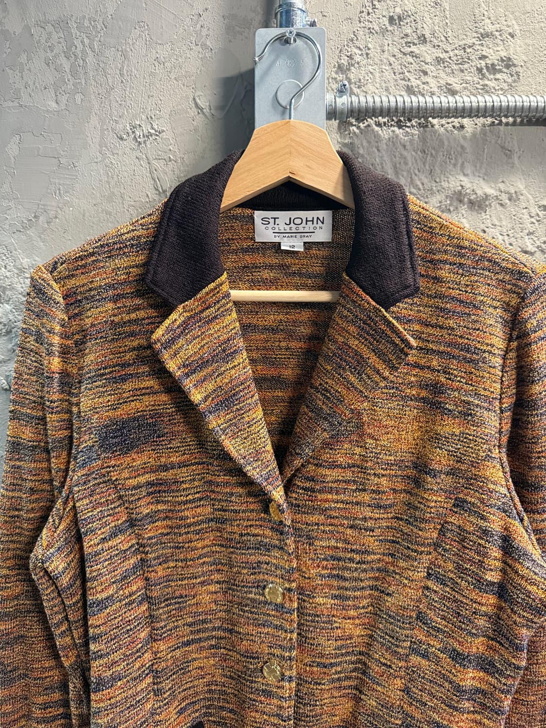 12 세인트존 ST.JOHN 컬렉션 니트 자켓 브라운 멀티 상품이미지4