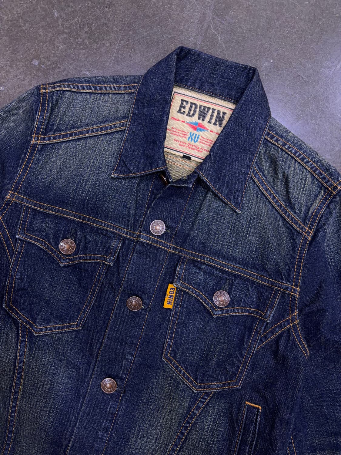 에드윈 엑스클루시브 오렌지탭 빈티지 워싱 데님자켓 S 상품이미지3
