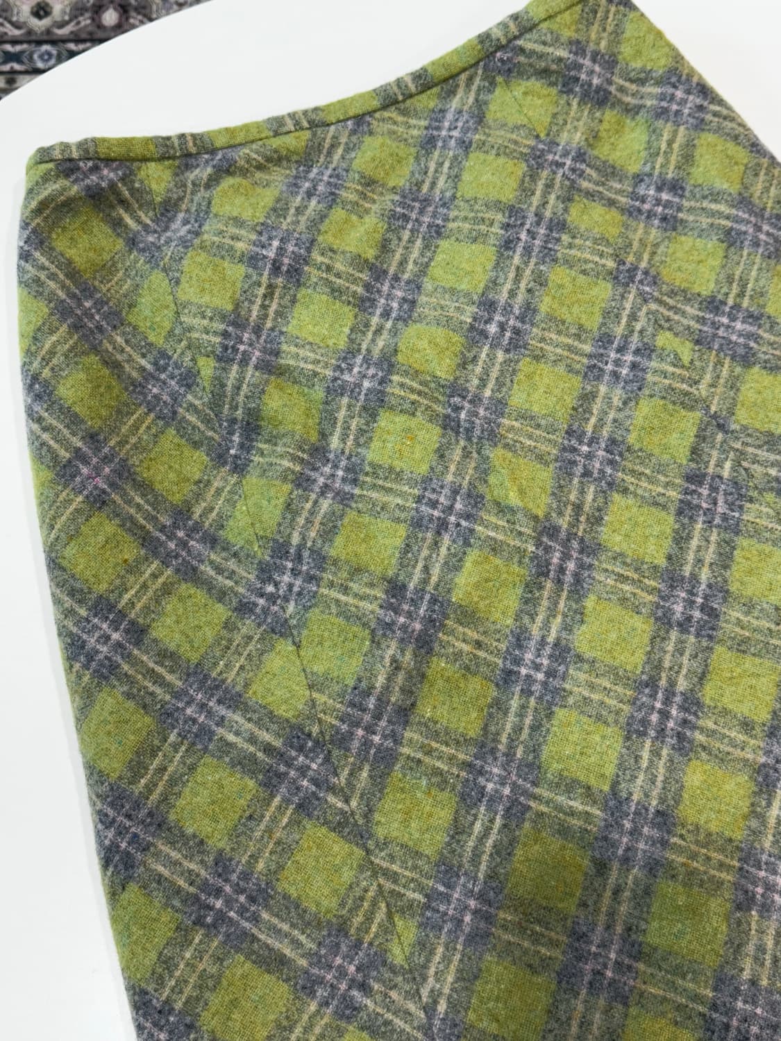 gaminerie 빈티지 체크 울 미디 스커트 상품이미지3