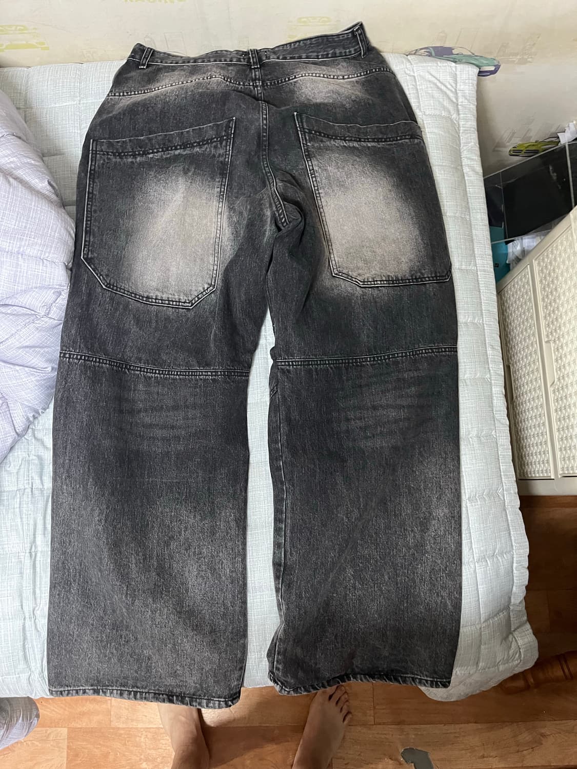 Mjd 3D니 데님 팬츠 블랙 L 상품이미지2