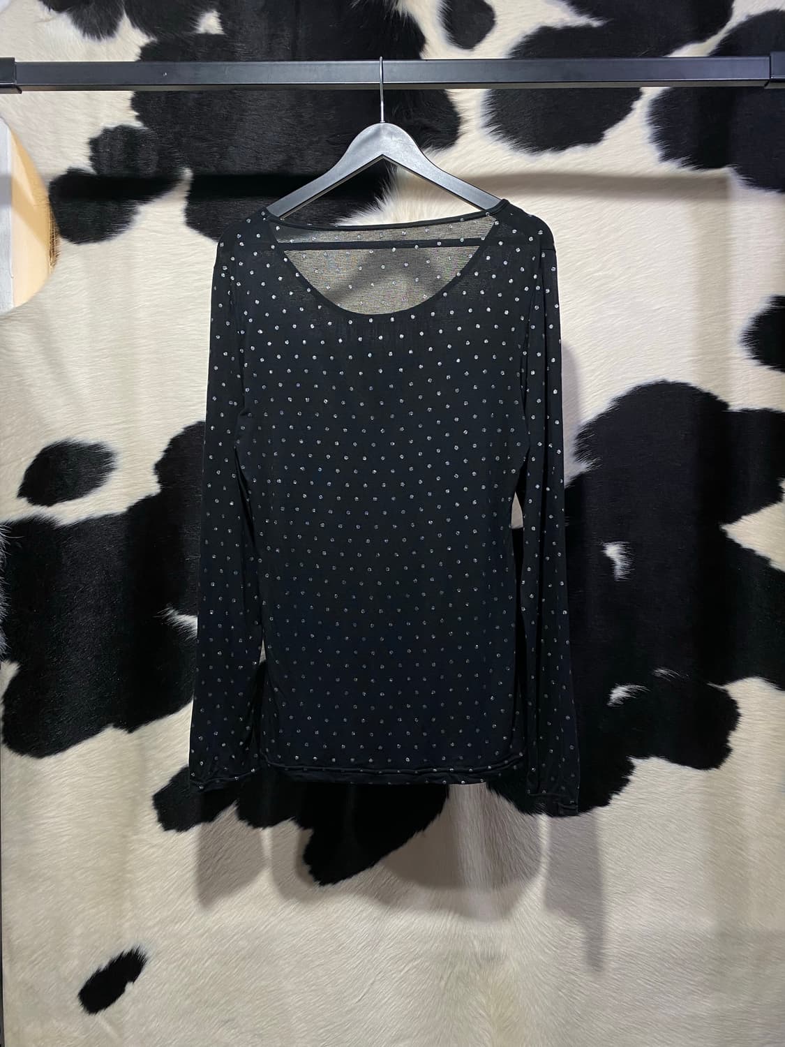 Japanese vtg 글리터 도트 롱슬리브 상품이미지5