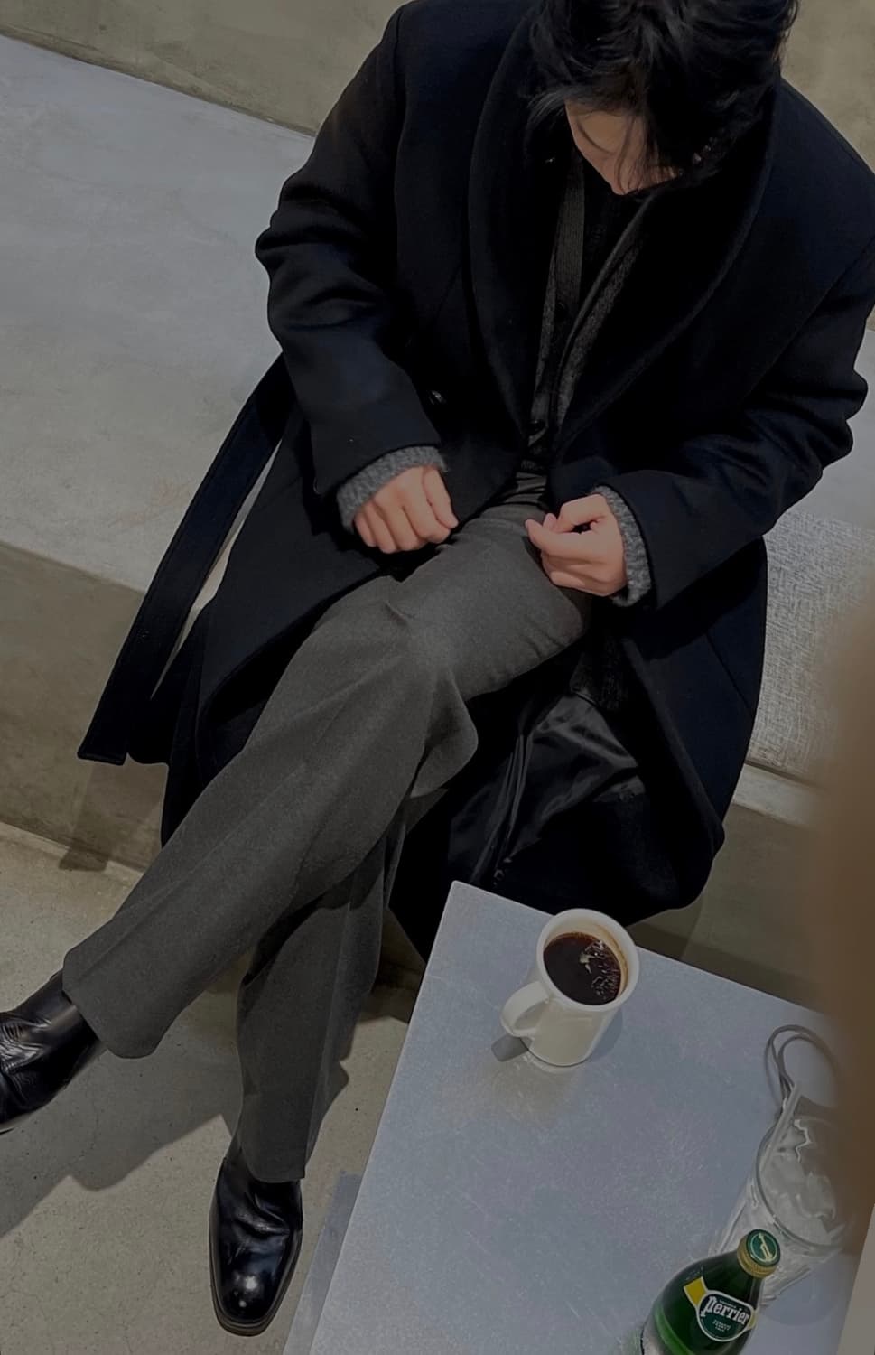 김현우 ownhour 울 벨티드 코트 M 상품이미지2