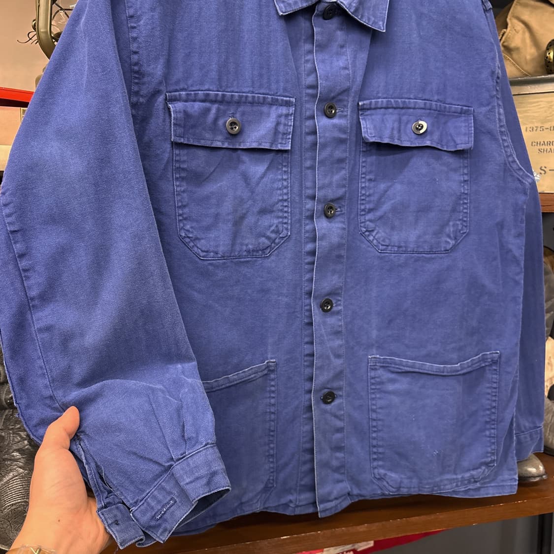 70~80s 오리지널 4포켓 프렌치 워크자켓 헤링본 트윌 N814 상품이미지4