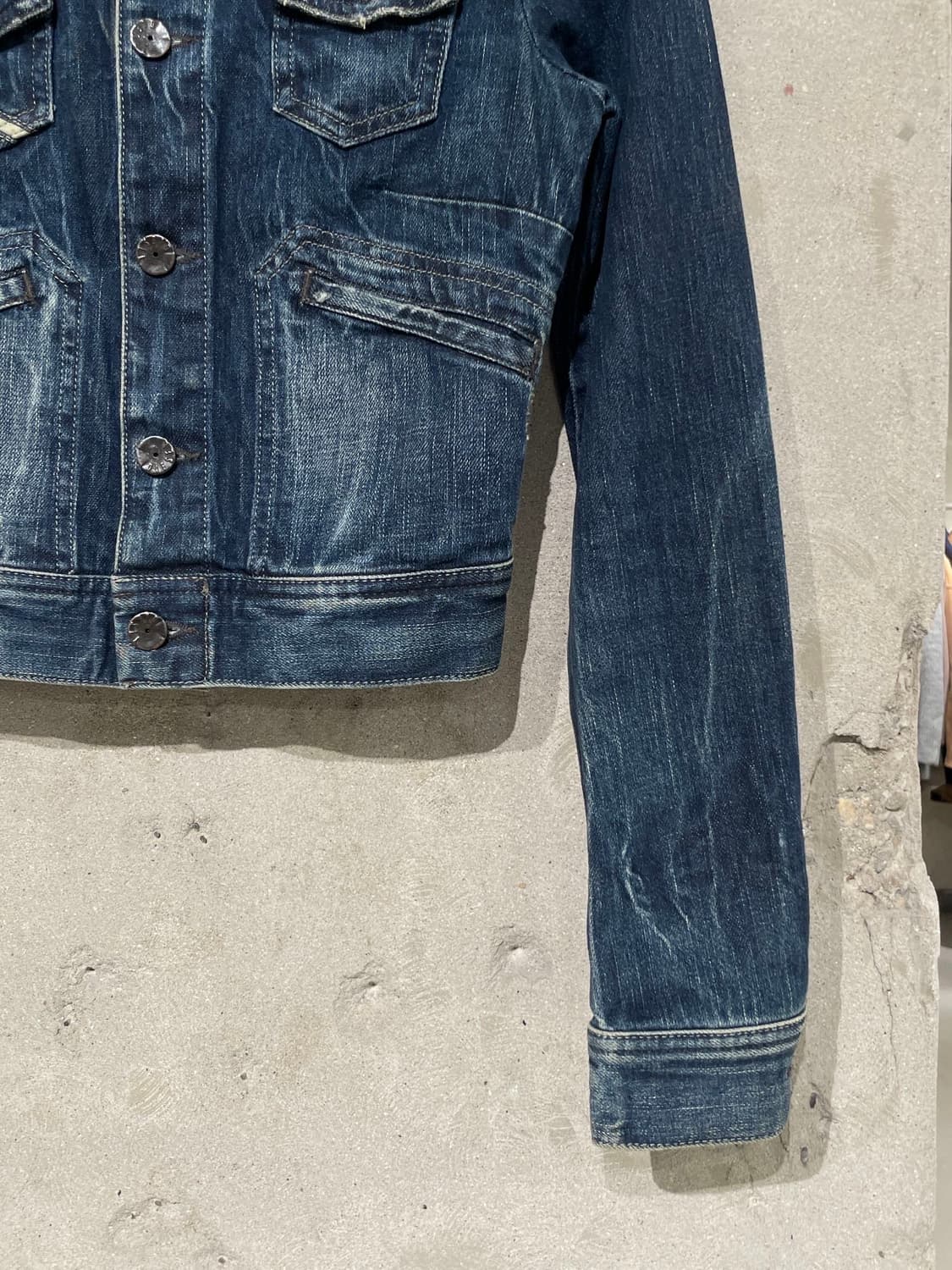 디젤 중청 슬림 워싱 크롭 데님 자켓 상품이미지5