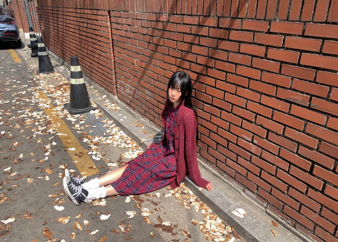 Twist knit long cardigan(burgundy) 상품이미지6