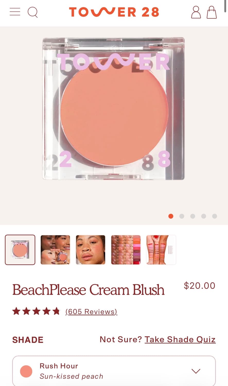타워28 비치플리즈 크림 블러쉬 Rush Hour 상품이미지1